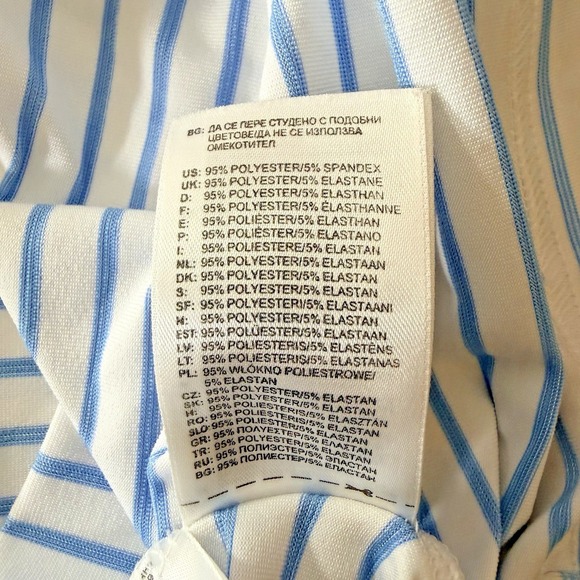 Addidas Women's Ultimate Lite White & Blue Stripe Sleeveless Golf Shirt Large - Picture 8 of 9